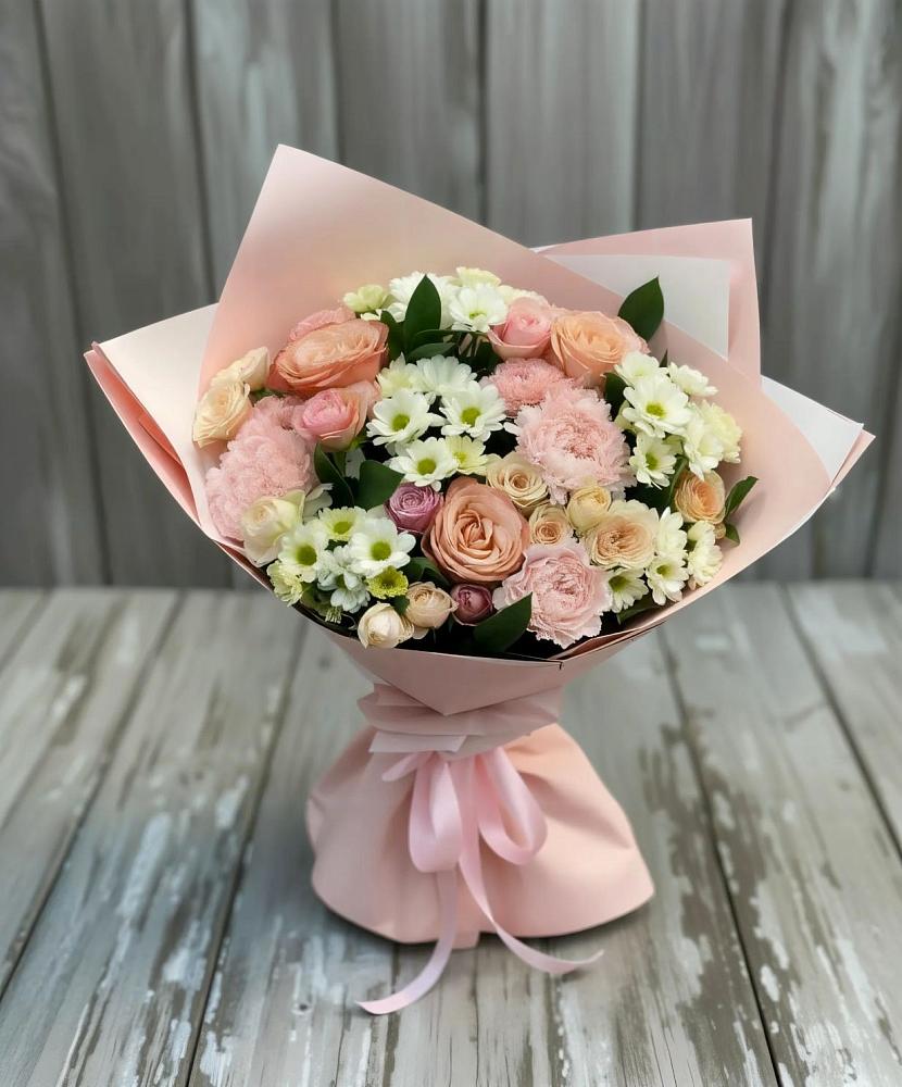 Букет цветов из: Гвоздики, Розы и Хризантемы в Алхастах