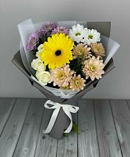 Букет цветов из:  Розы, Герберы и Хризантемы в Алхастах