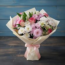 Букет цветов из:  Хризантемы, Альстромерии и Розы в Алхастах