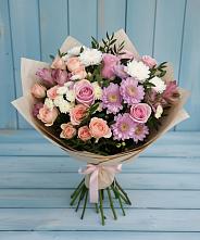 Букет цветов из:  Хризантемы, Розы и Альстромерии в Алхастах