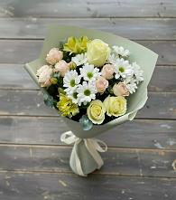 Букет цветов из:  Альстромерии, Розы и Хризантемы #REPLACE_PRED# Алхастах