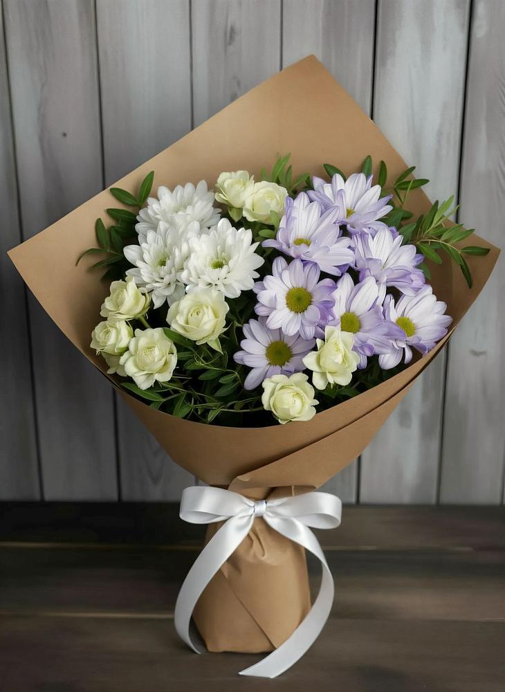 Букет цветов из: Хризантемы и Розы в Алхастах