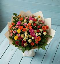 Букет Микс из разноцветных кустовых роз #REPLACE_PRED# Алхастах