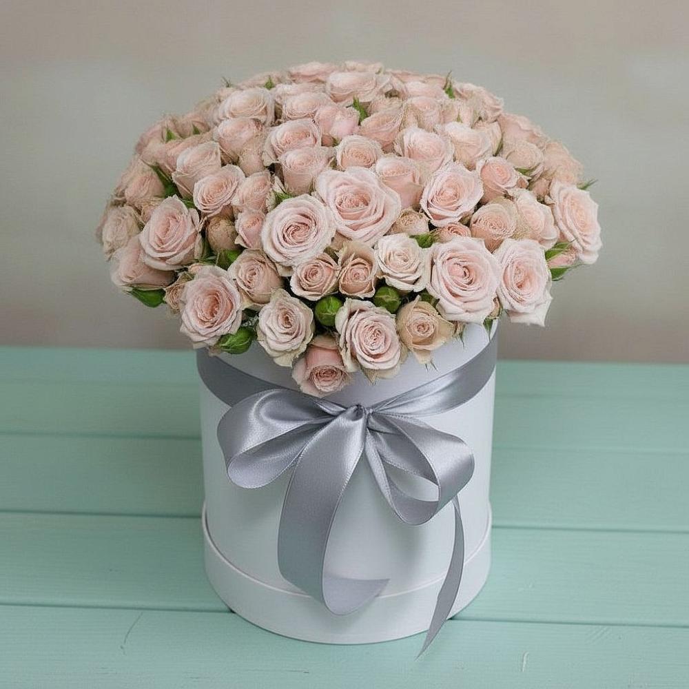 Цветочная композиция из Розы в шляпной коробке в Алхастах